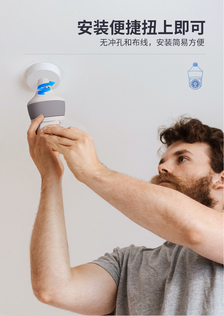 Home Security Flood Lights - Yoosee APP 3MP 1296P Night Lamp